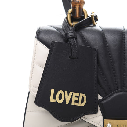 Gucci Calfskin Bamboo Trapuntata Queen Margaret Backpack Mystic White Black 10 of 12