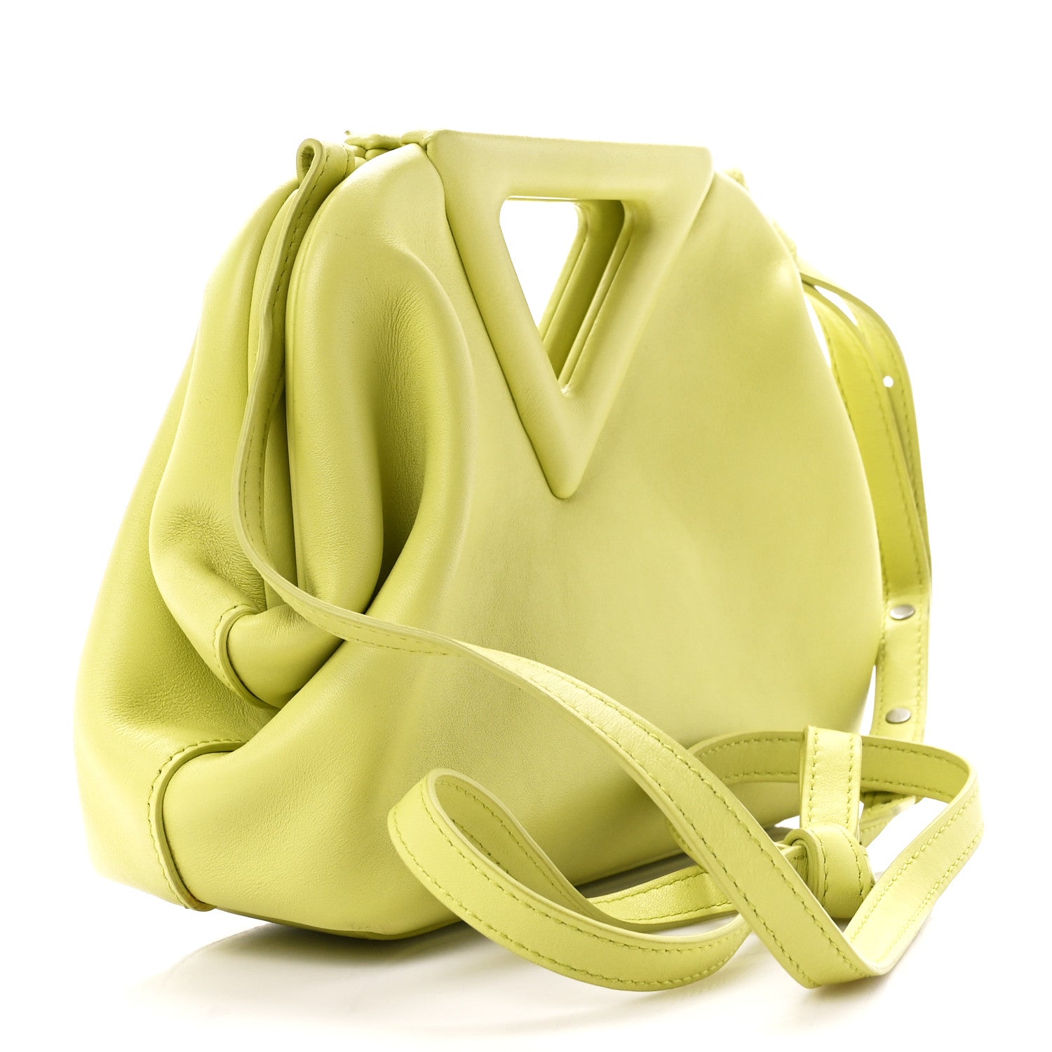 Bottega Veneta Calfskin Small The Point Triangle Bag Seagrass 3 of 12