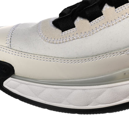 Chanel Fabric Calfskin Suede CC Sneakers 36 Ivory Black 8 of 8