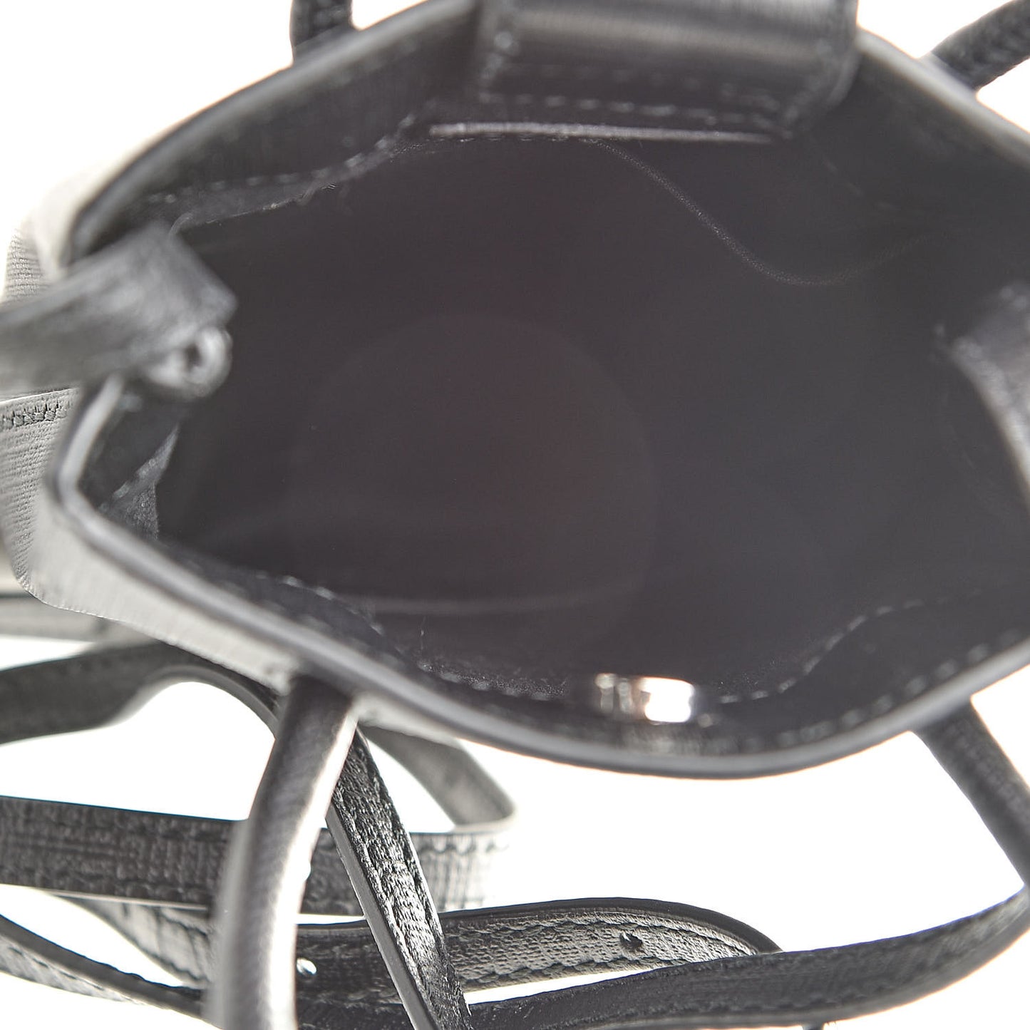 Squared Calfskin Logo Shopping Phone Holder Bag Black