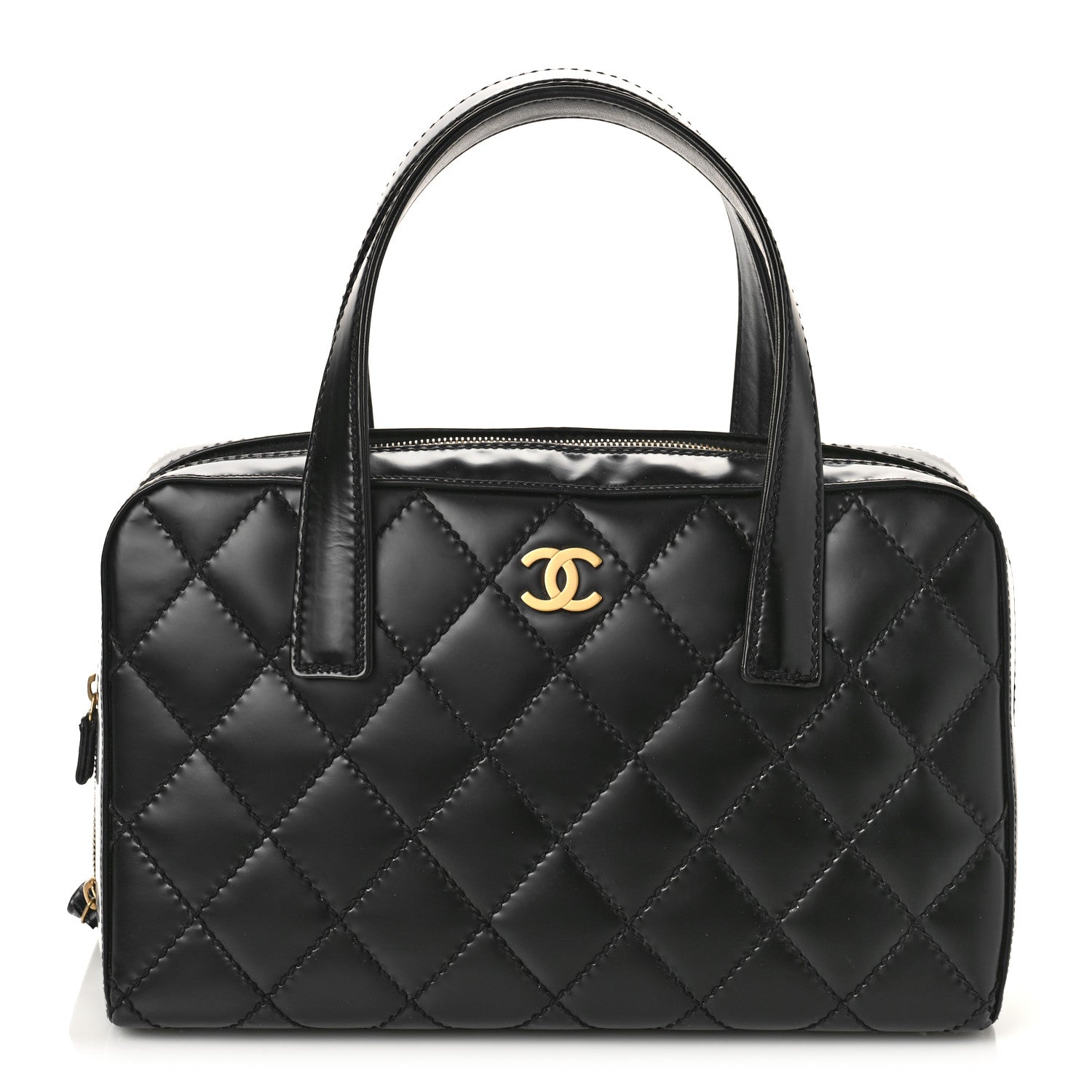 Chanel Calfskin Stitch Surpique Bowler Black 1 of 8