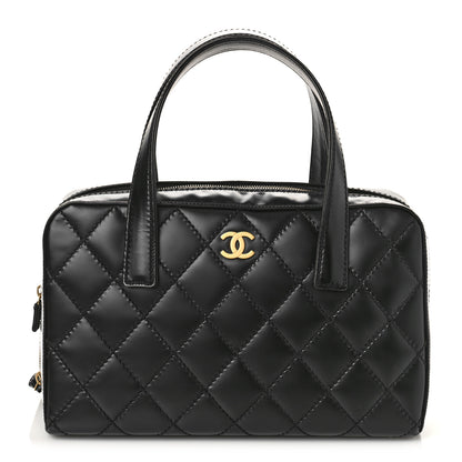 Chanel Calfskin Stitch Surpique Bowler Black 1 of 8