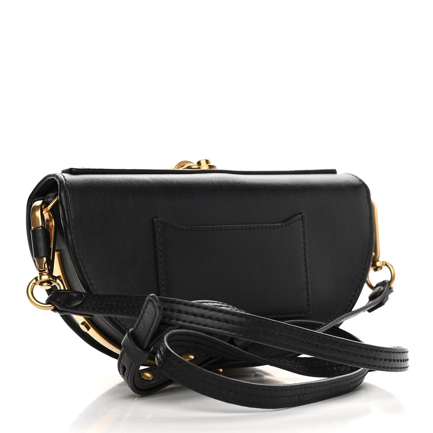 Calfskin Small Nile Bracelet Minaudiere Bag Black