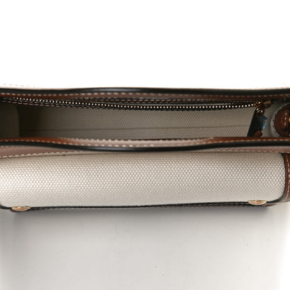 Burberry Canvas Smooth Calfskin Two Tone Mini Pocket Bag Natural Malt Brown 5 of 14