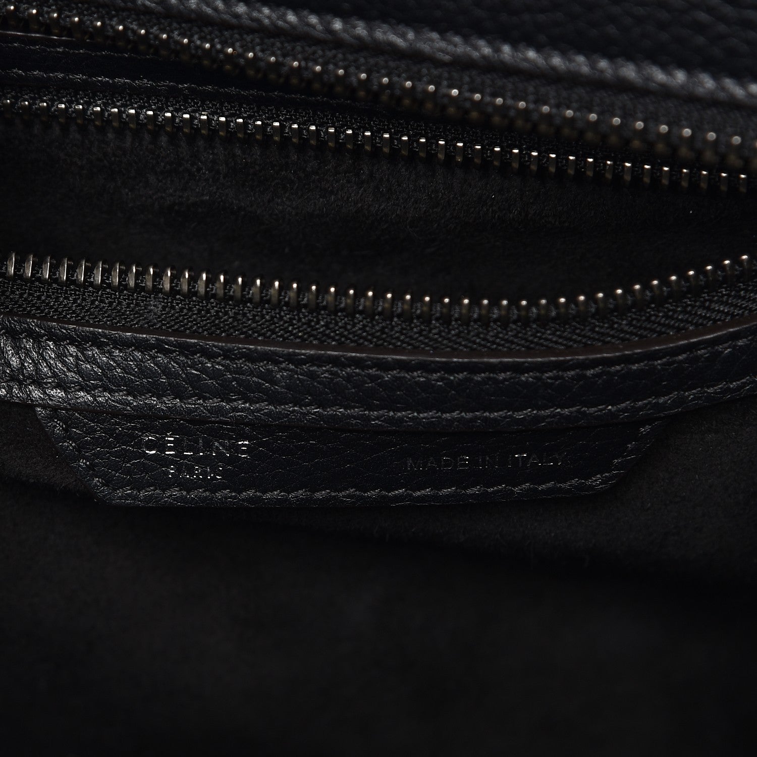 Celine Drummed Calfskin Micro Luggage Black 6 of 9
