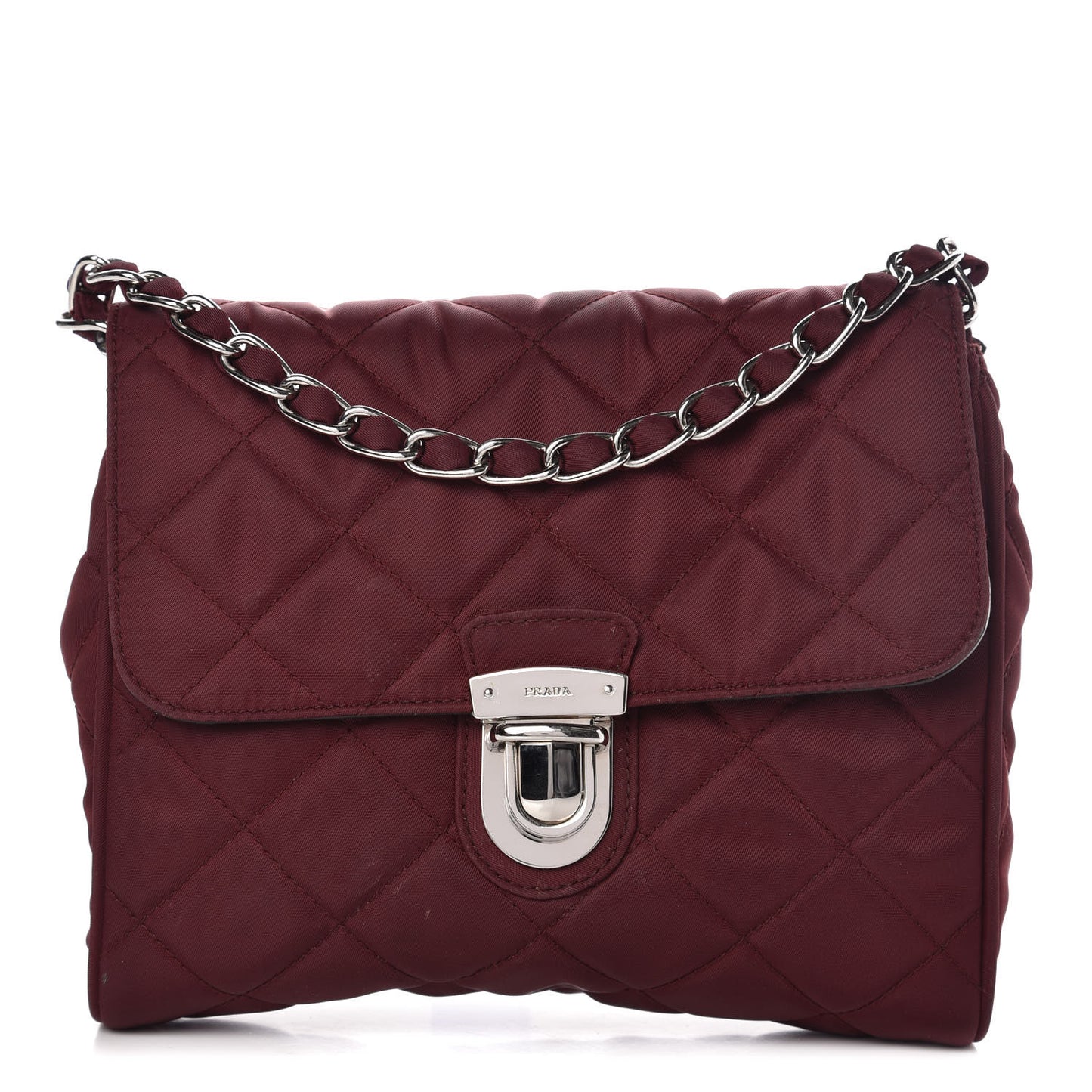 Nylon Tessuto Impuntu Quilted Flap Granato