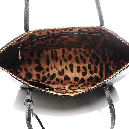 Dolce & Gabbana Vernice Vitello Alpaca Miss Escape Tote Nero 6 of 7