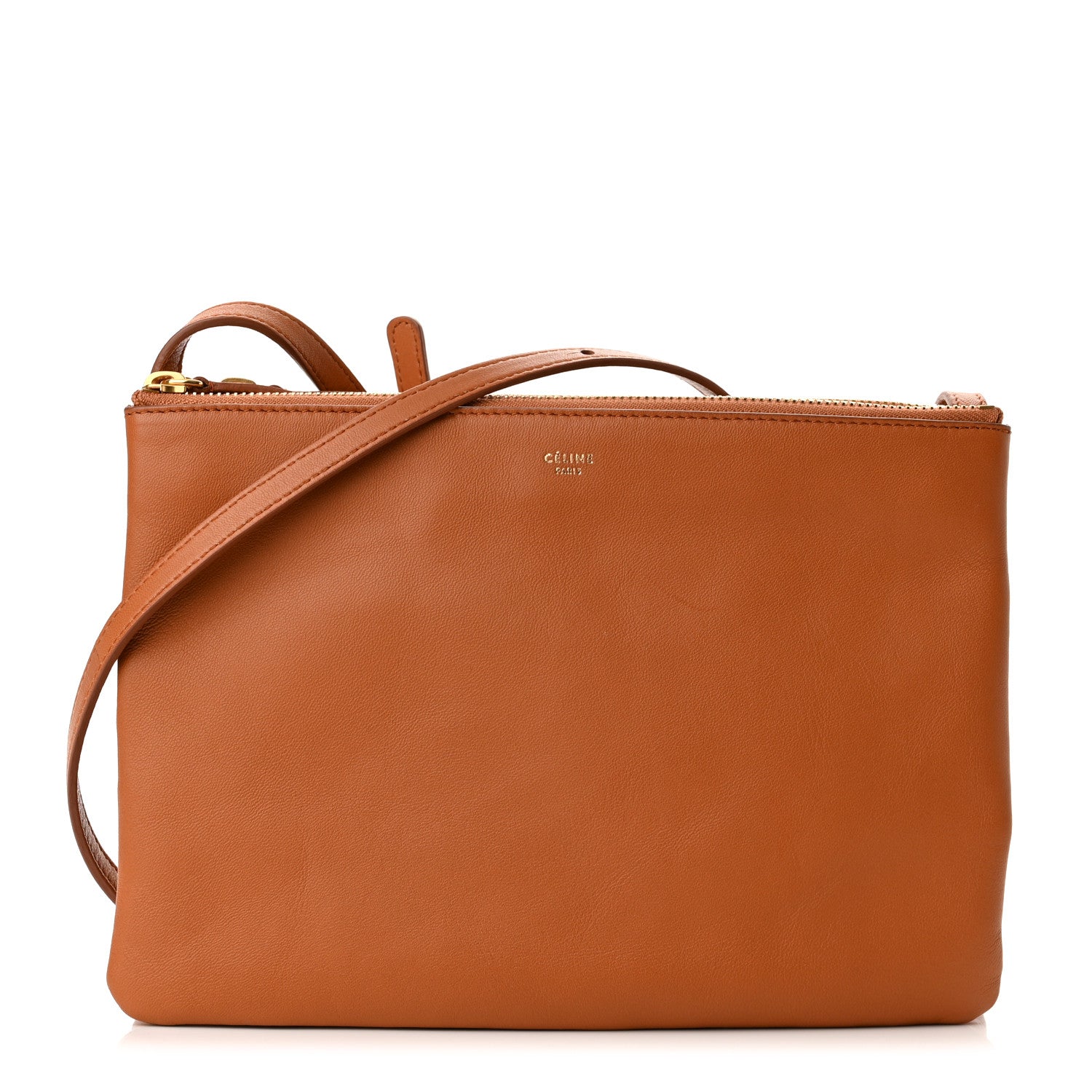 Celine Lambskin Large Trio Crossbody Bag Light Copper 1 of 10