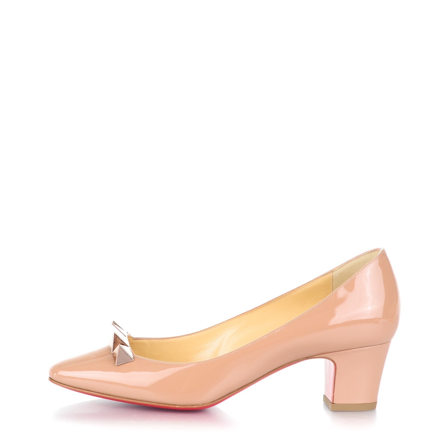 Christian Louboutin Patent Pyramidam 45 Pumps 37.5 Nude 1 of 7