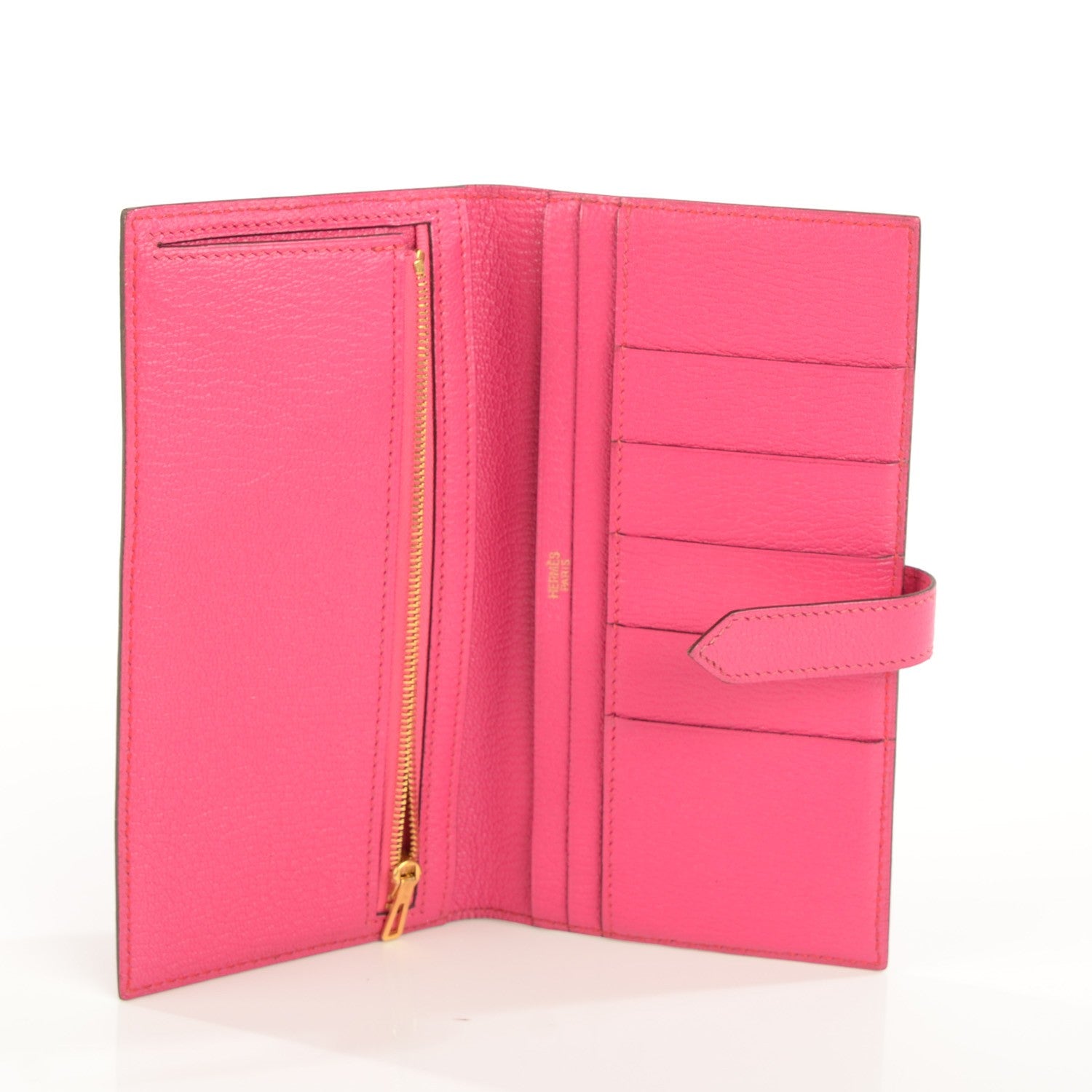 Hermes Chevre Mysore Bearn Gusset Wallet Fuchsia 6 of 13
