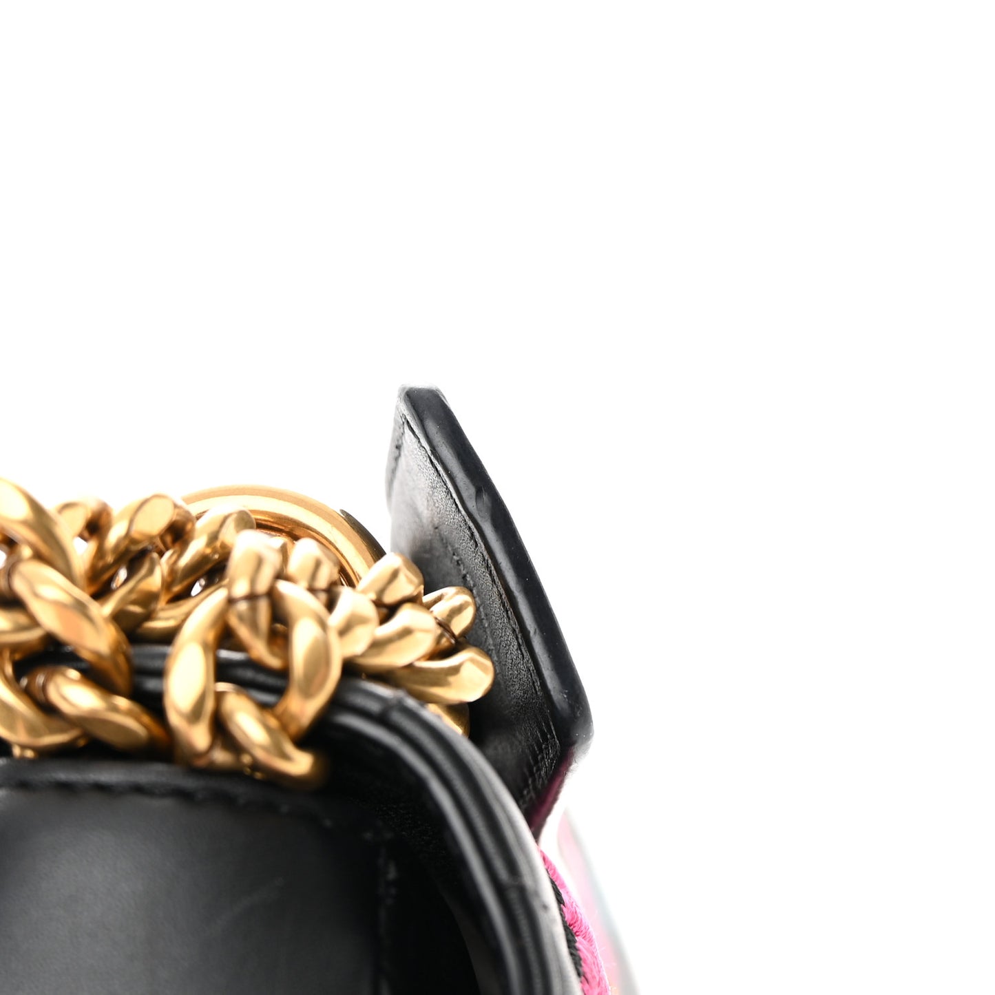 Calfskin Embroidered New Wave Chain MM Black