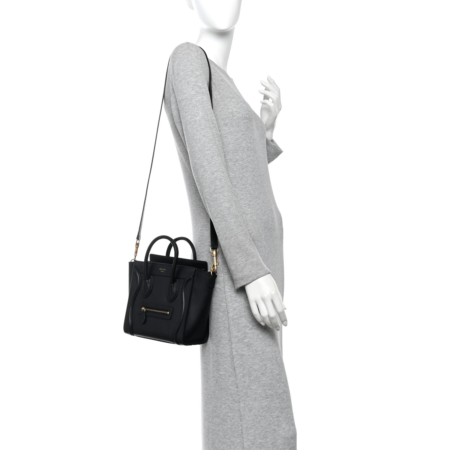 Celine Smooth Calfskin Nano Luggage Black 2 of 17