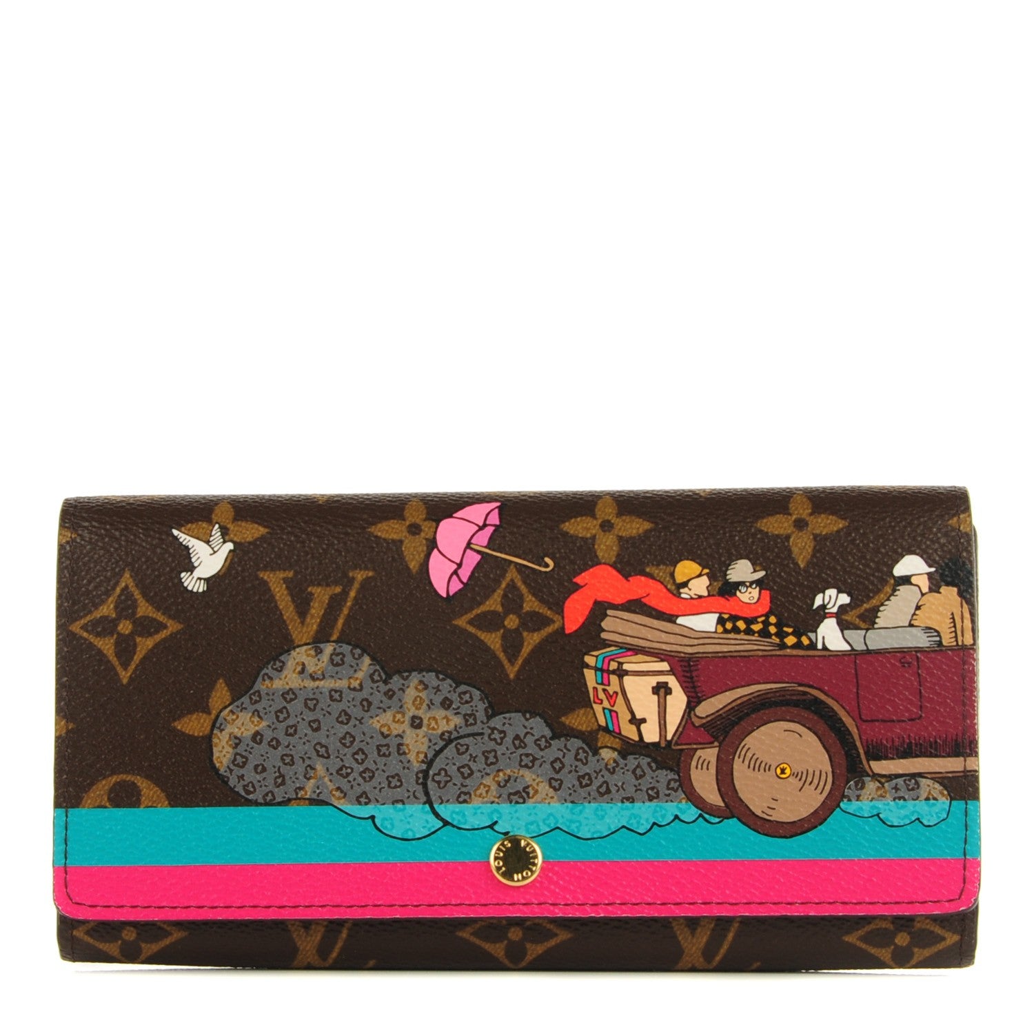 Louis Vuitton Monogram 2015 Christmas Animation Sarah Wallet Hibiscus 1 of 7