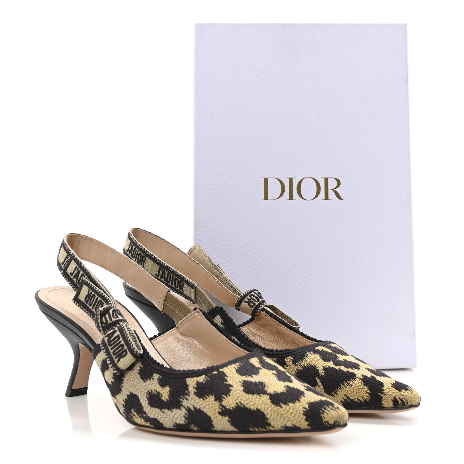 Christian Dior Mizza Cotton Ribbon Embroidered J'Adior Slingback 65mm Pumps 39 Beige 9 of 9