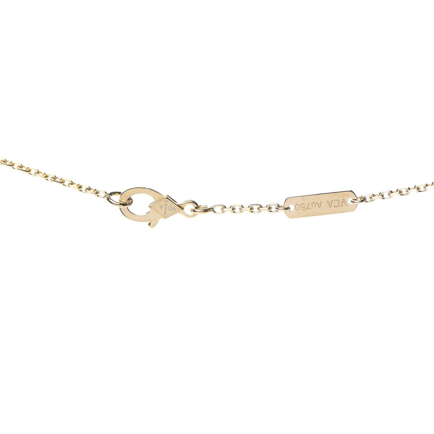 18K Yellow Gold Black Onyx Vintage Alhambra Pendant Necklace