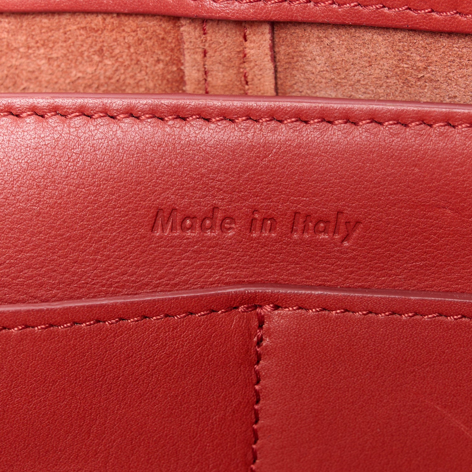Celine Supple Natural Calfskin Tri-Fold Clutch Red 7 of 11