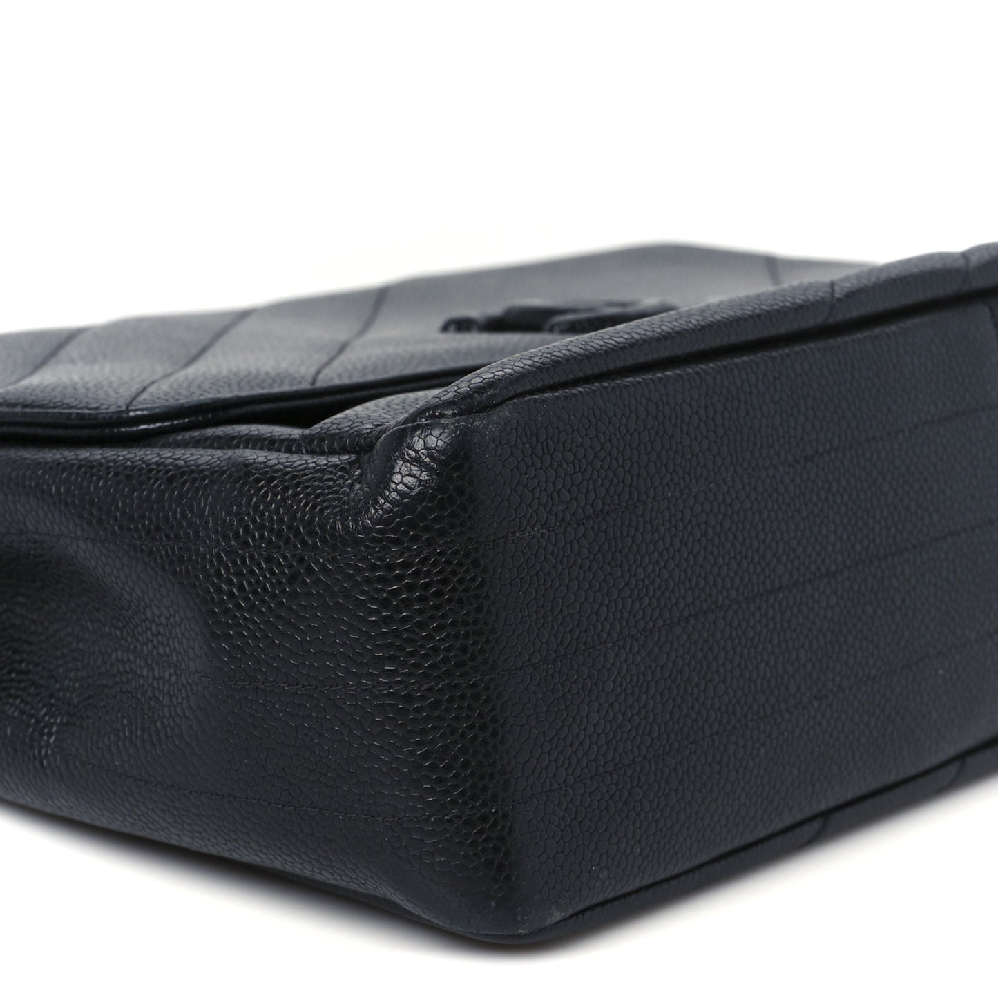Caviar Diagonal Quilted Jumbo Single Flap Black