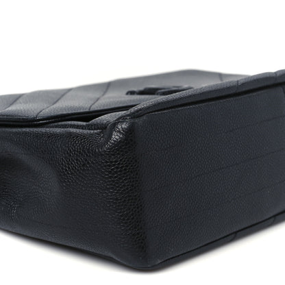 Chanel Caviar Diagonal Quilted Jumbo Single Flap Black 10 of 11
