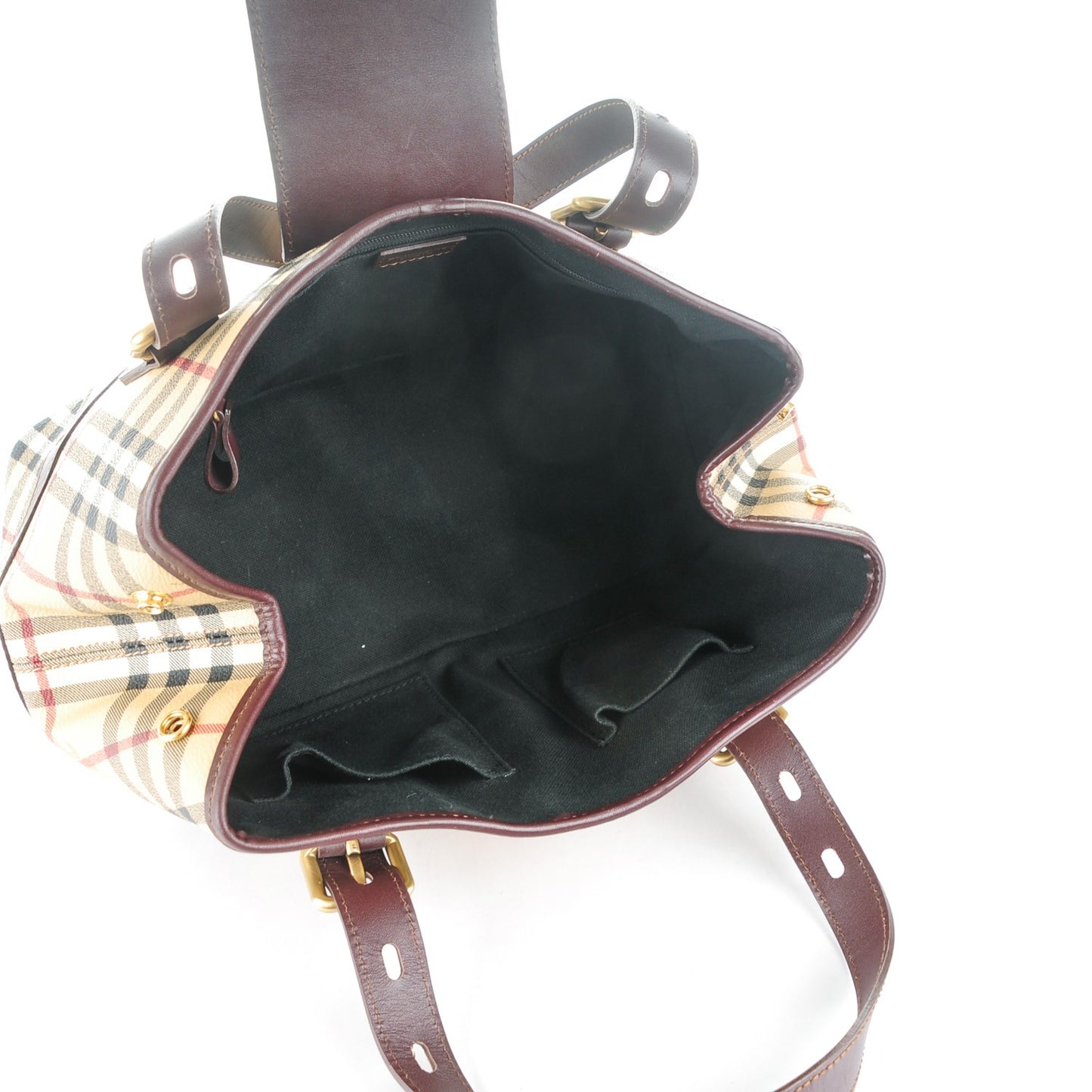 Haymarket Check Studded Satchel Chocolate