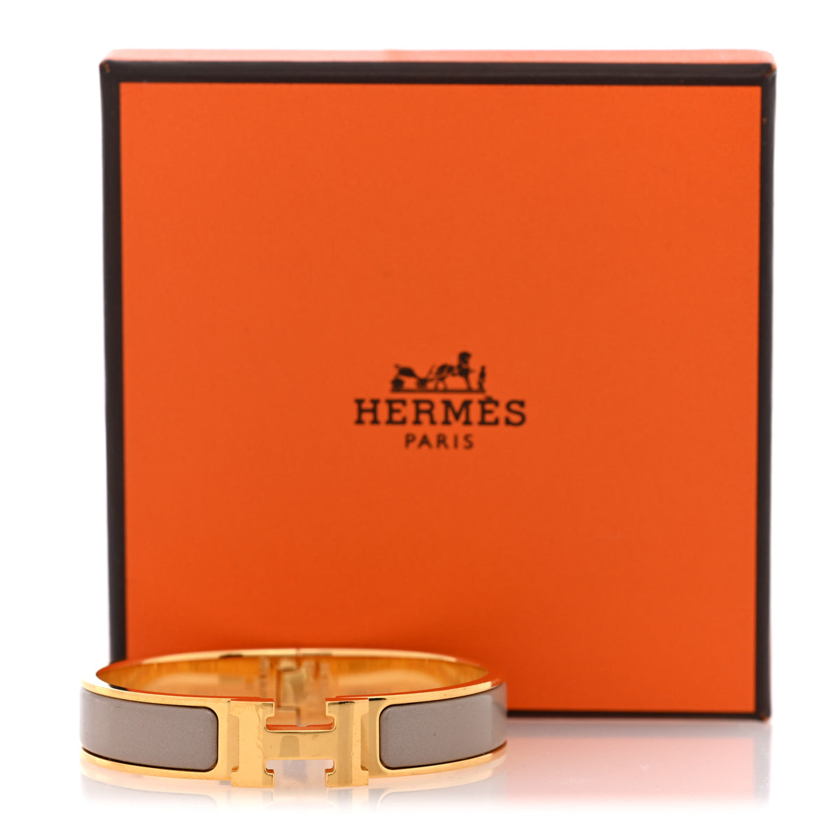 Hermes Enamel Narrow Clic Clac H Bracelet PM Beige Rose 5 of 5
