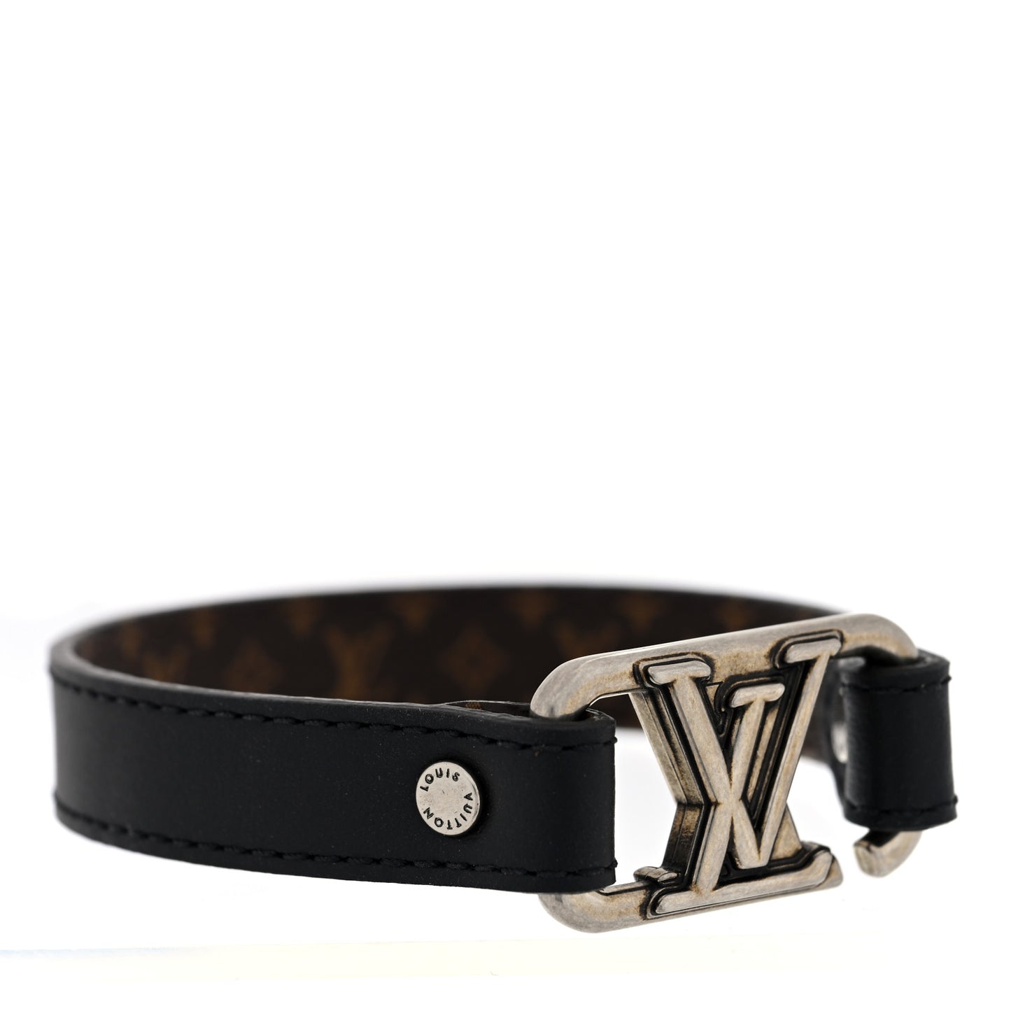 Monogram LV Slim Dimension Reversible Bracelet Ebene Black