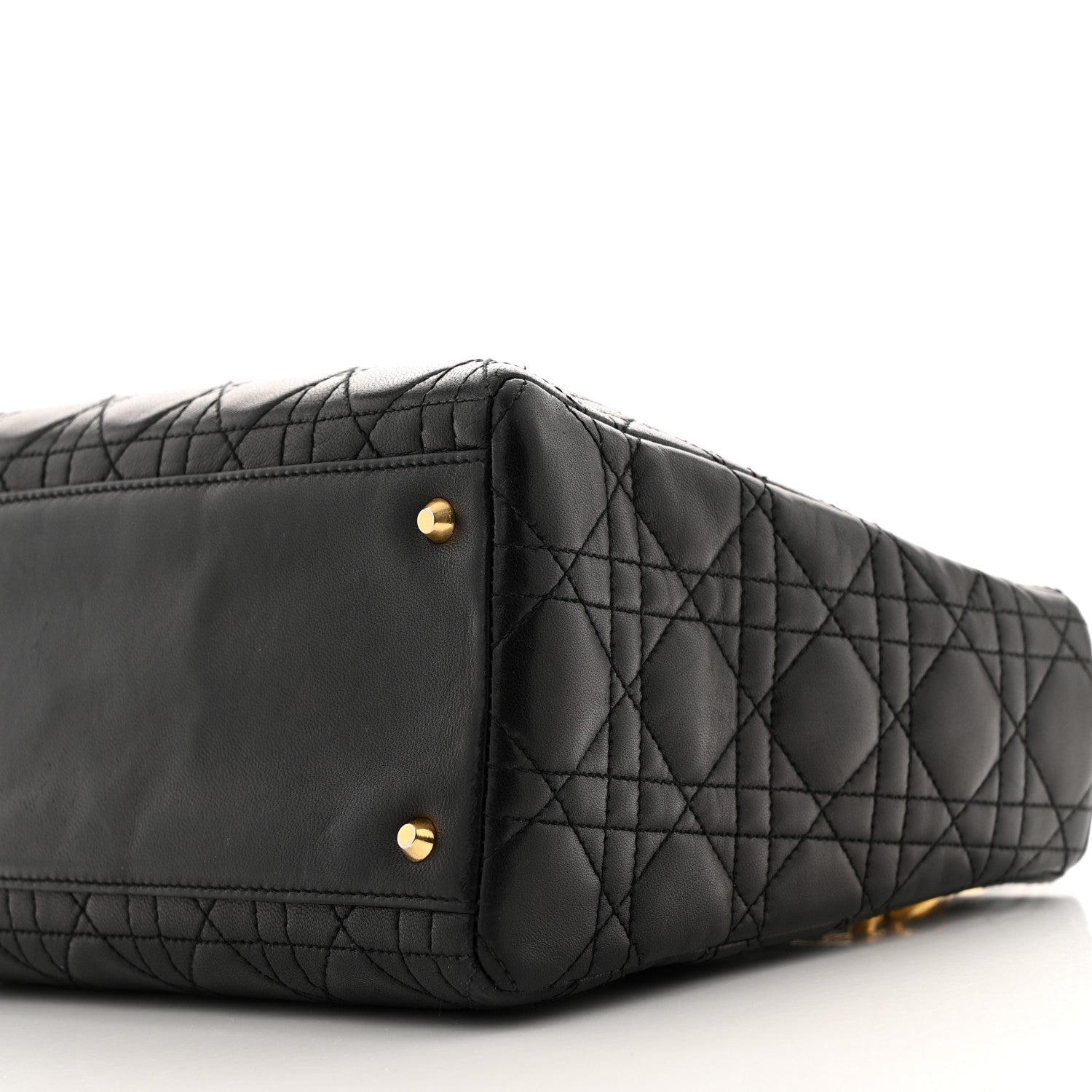 Christian Dior Lambskin Cannage Medium Lady Dior Black 10 of 12