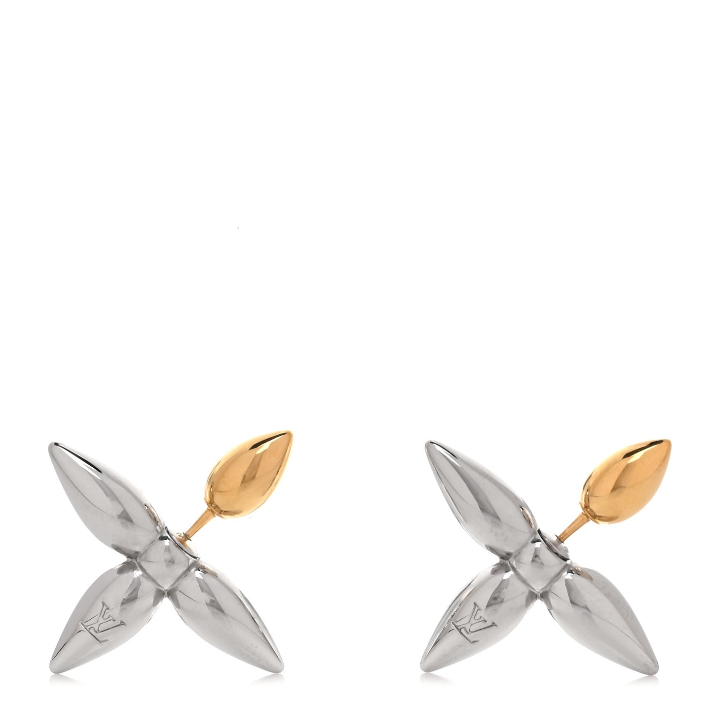 Metal Louisette Earrings Silver Gold