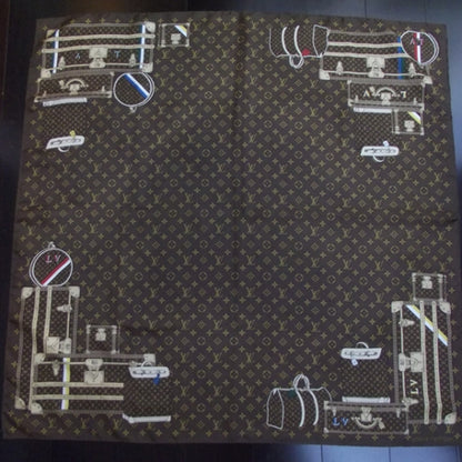 Louis Vuitton Monogram Trunks Square Scarf Silk 1 of 6