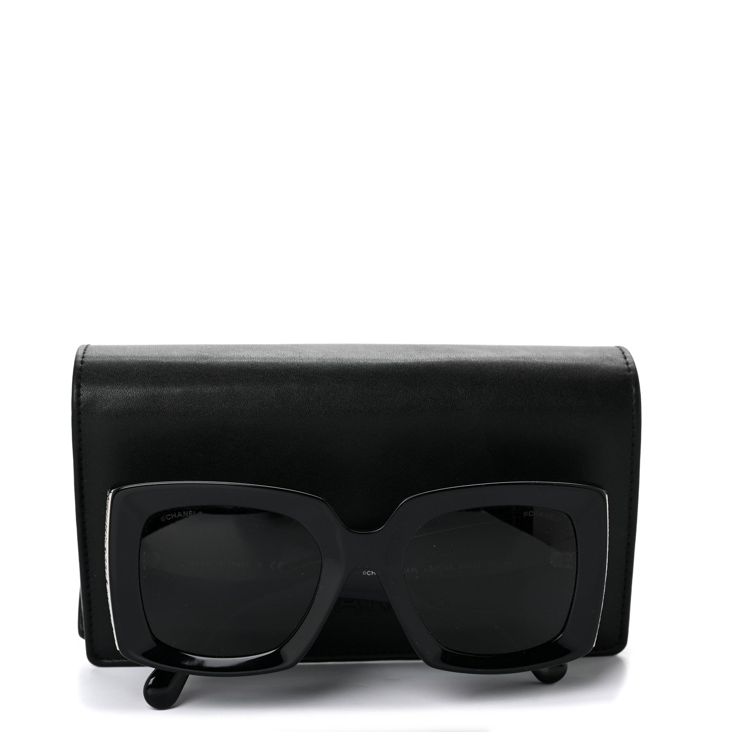 Chanel Acetate Rectangle Sunglasses 5435 Black 7 of 7