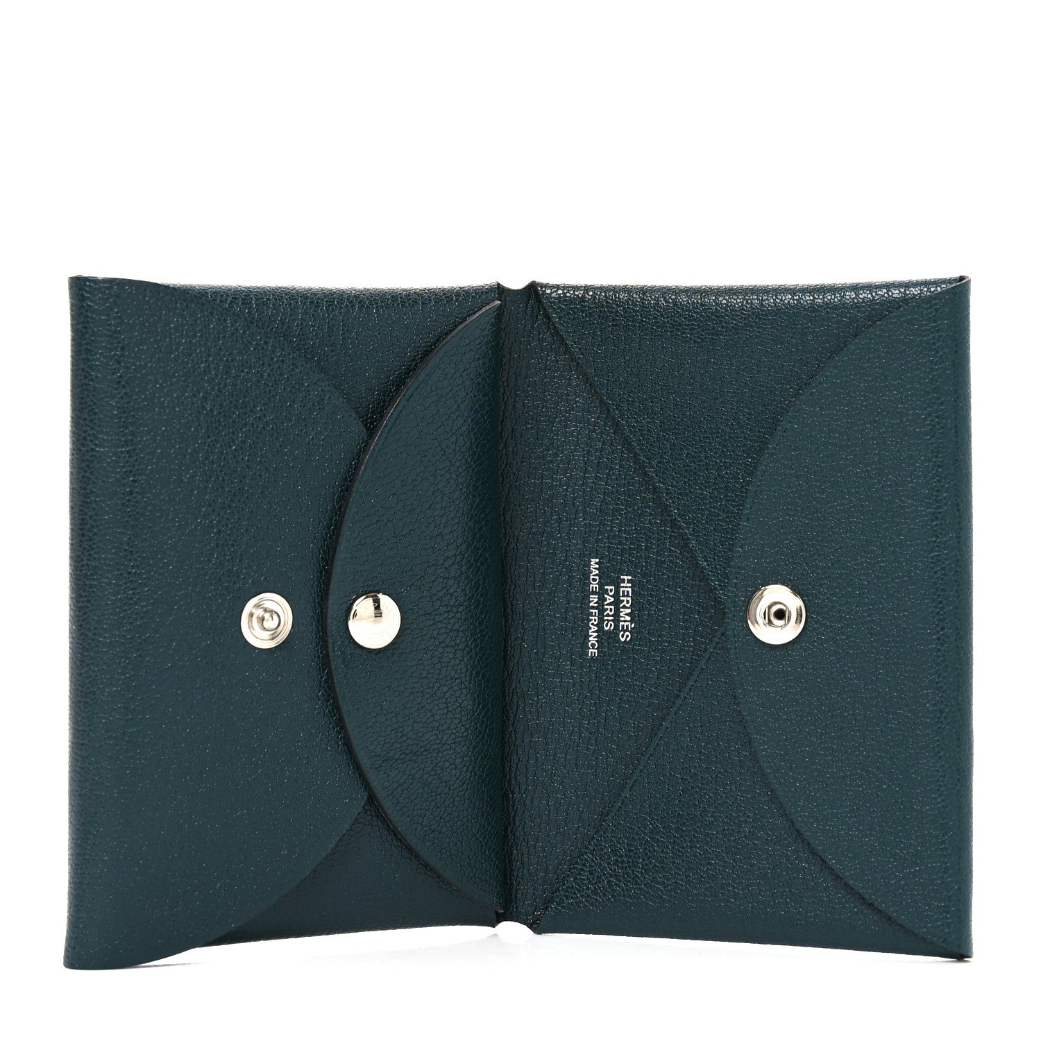 Hermes Chevre Chamkila Calvi Duo Card Case Vert Cypress 5 of 7
