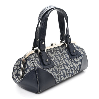 Christian Dior Monogram Frame Satchel Blue 3 of 11