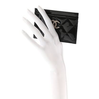 Chanel Patent Quilted Brilliant Card Holder Black 2 of 10