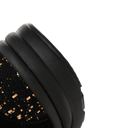 Chanel Velour Tweed CC Sneakers 40 Black Gold 11 of 14