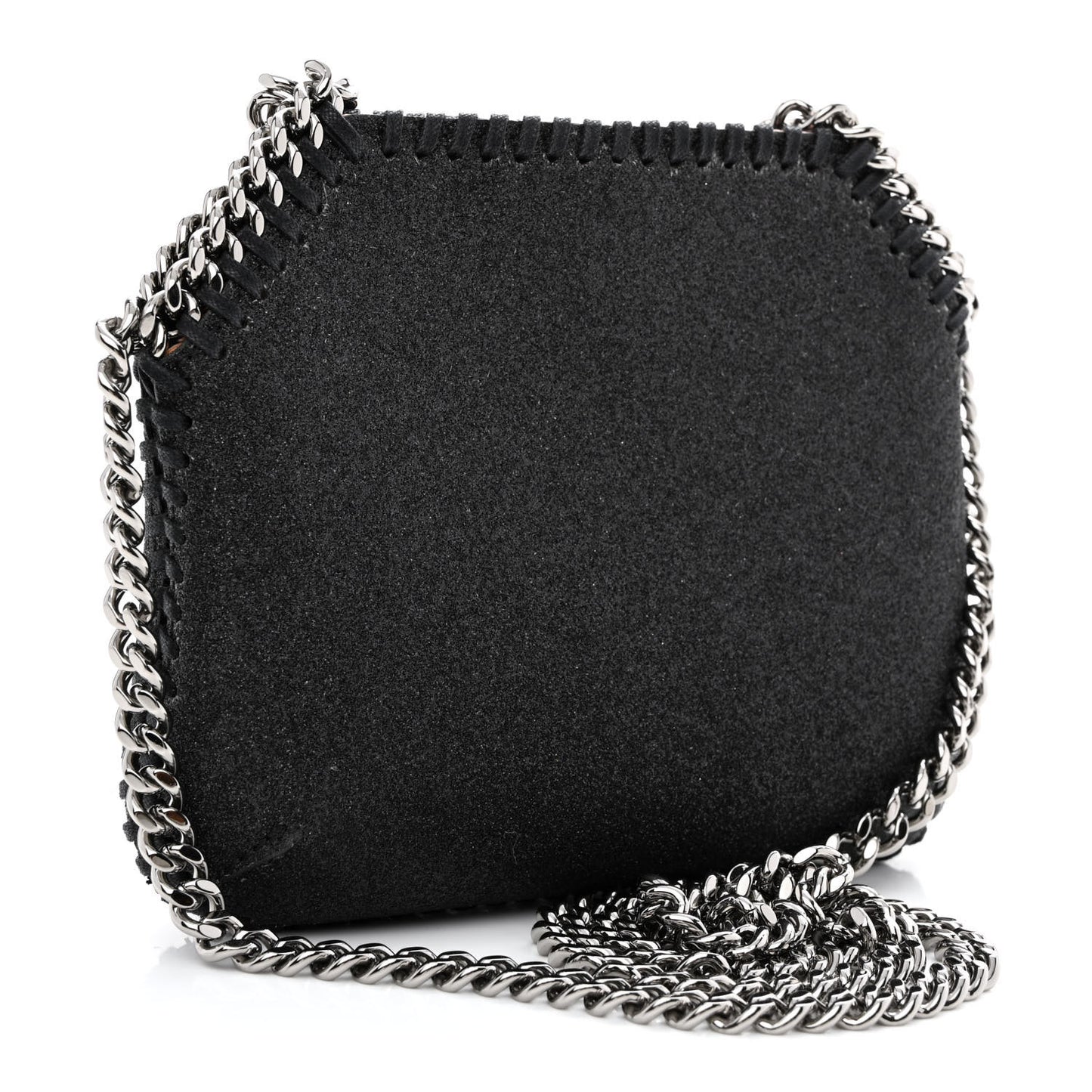 Metallic Glitter Mini Falabella Box Shoulder Bag Black