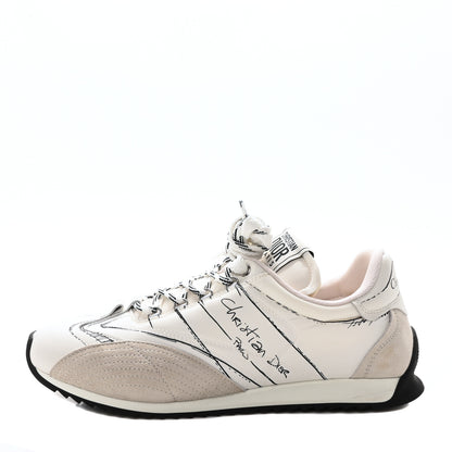 Christian Dior Calfskin Nylon Womens D-Sketch Sneakers 41 White 1 of 8