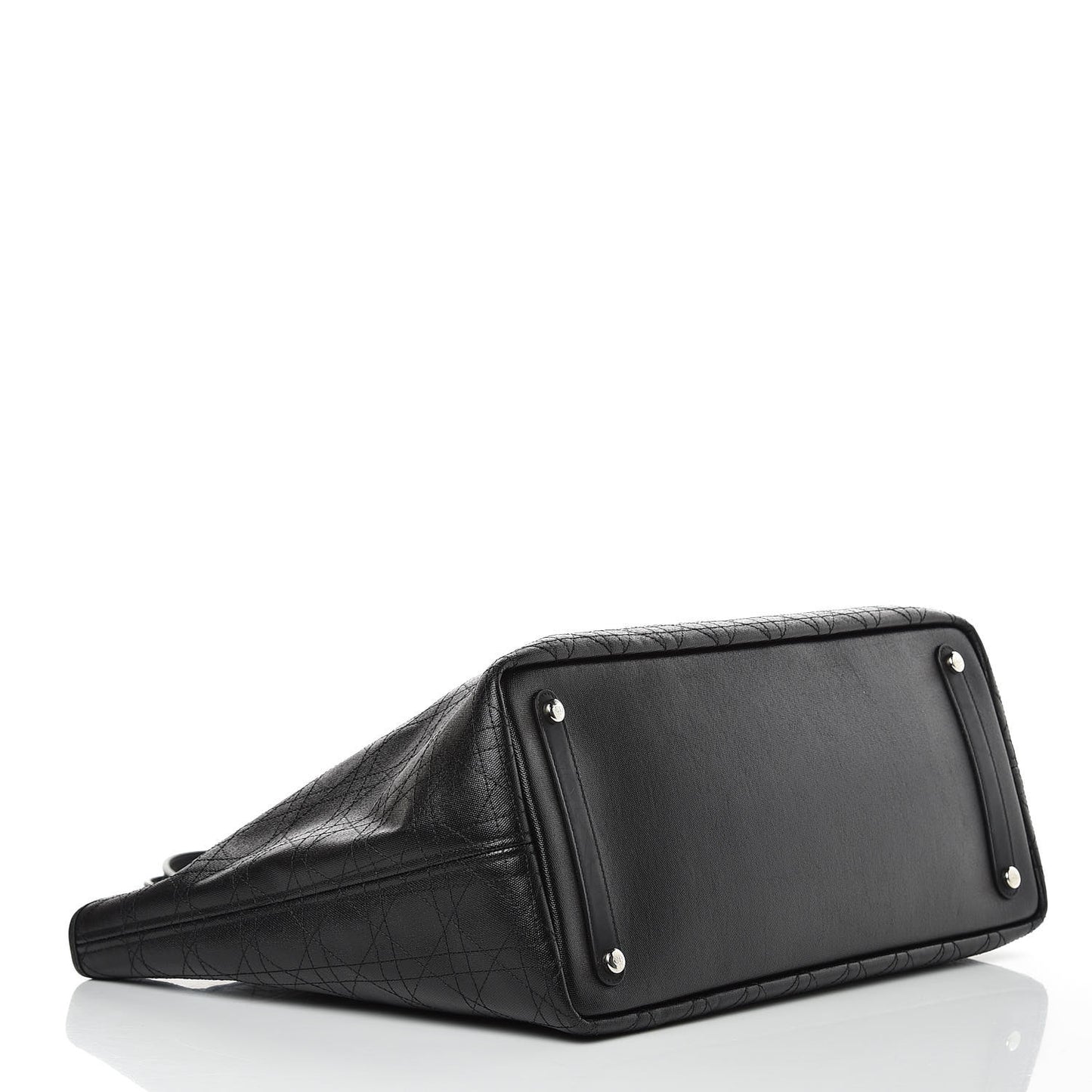 Coated Canvas Cannage Large Panarea Tote Black