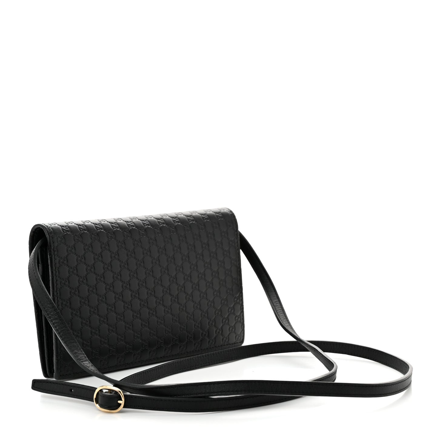 Microguccissima Crossbody Wallet Black