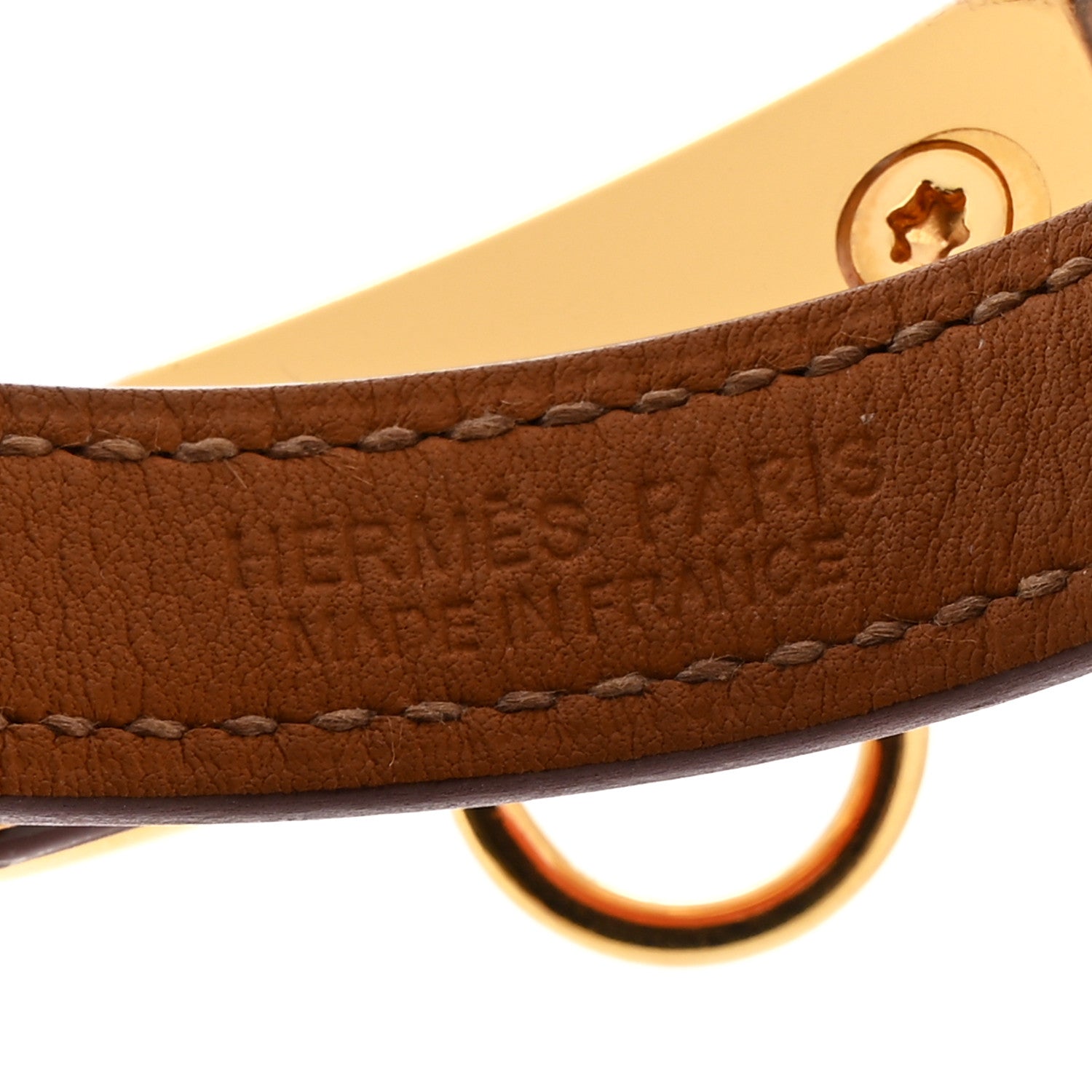 Hermes Epsom Rivale Double Tour Bracelet M Orange 4 of 7