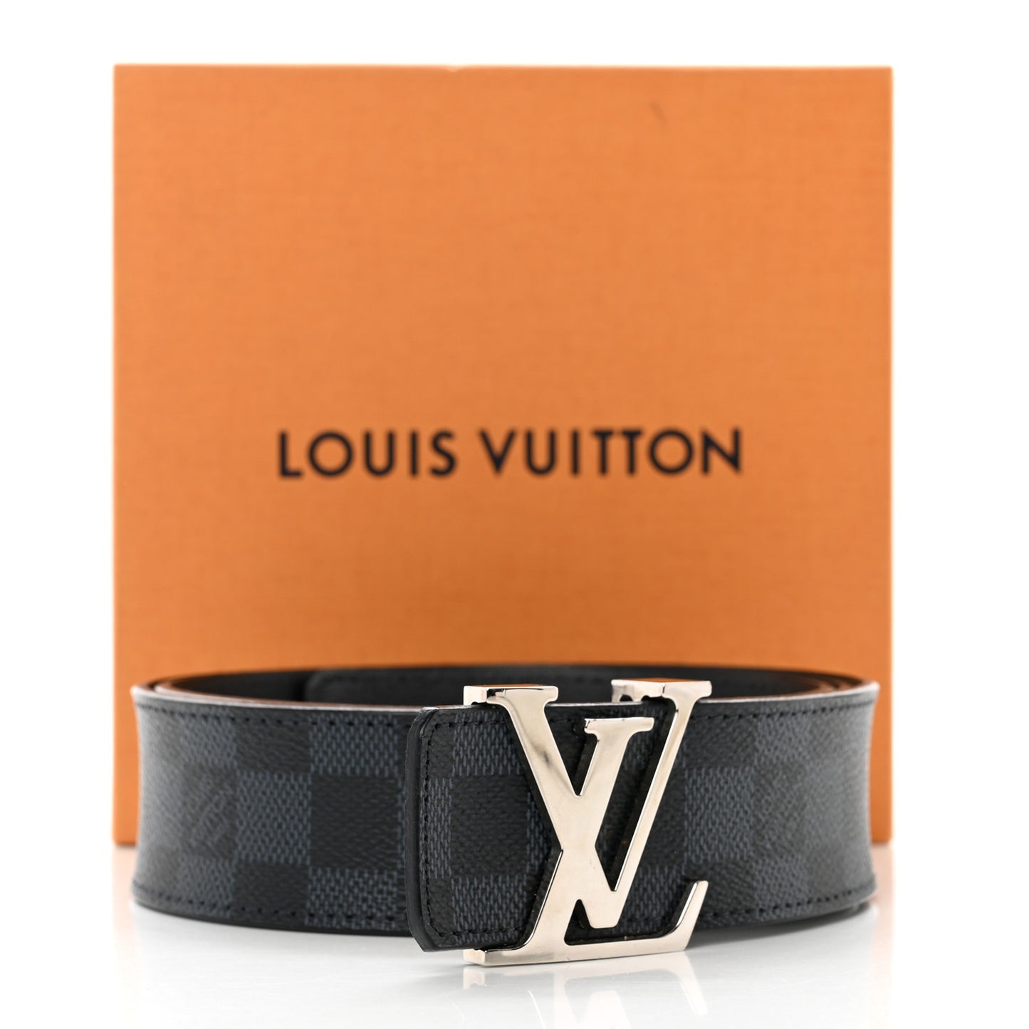 Damier Cobalt Calfskin 40mm LV Initiales Reversible Belt 95 38