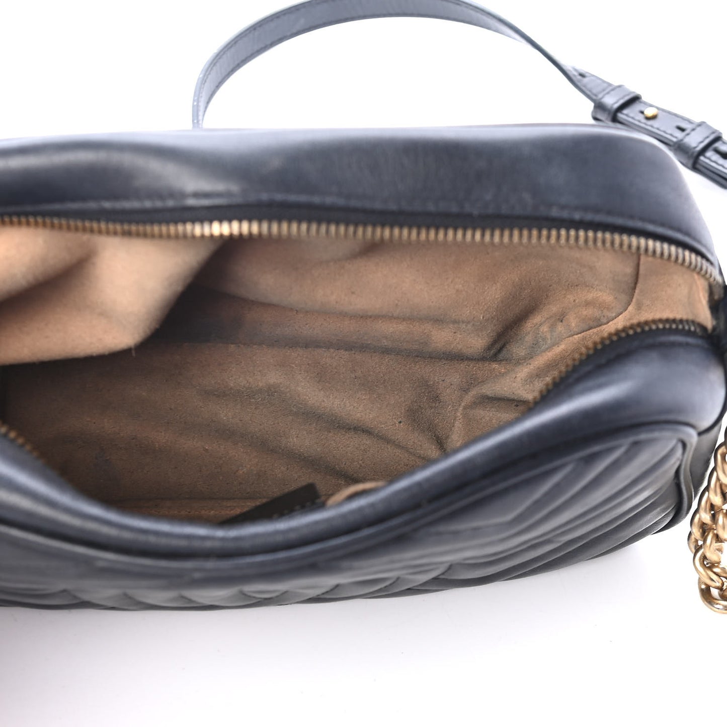 Calfskin Matelasse Small GG Marmont Chain Shoulder Bag Black