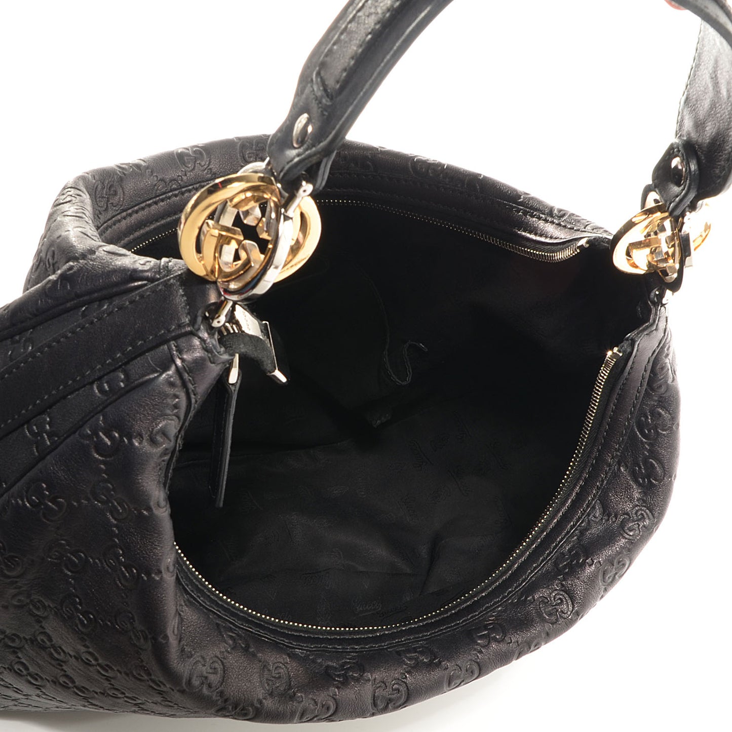 Guccissima GG Twins Large Hobo Black