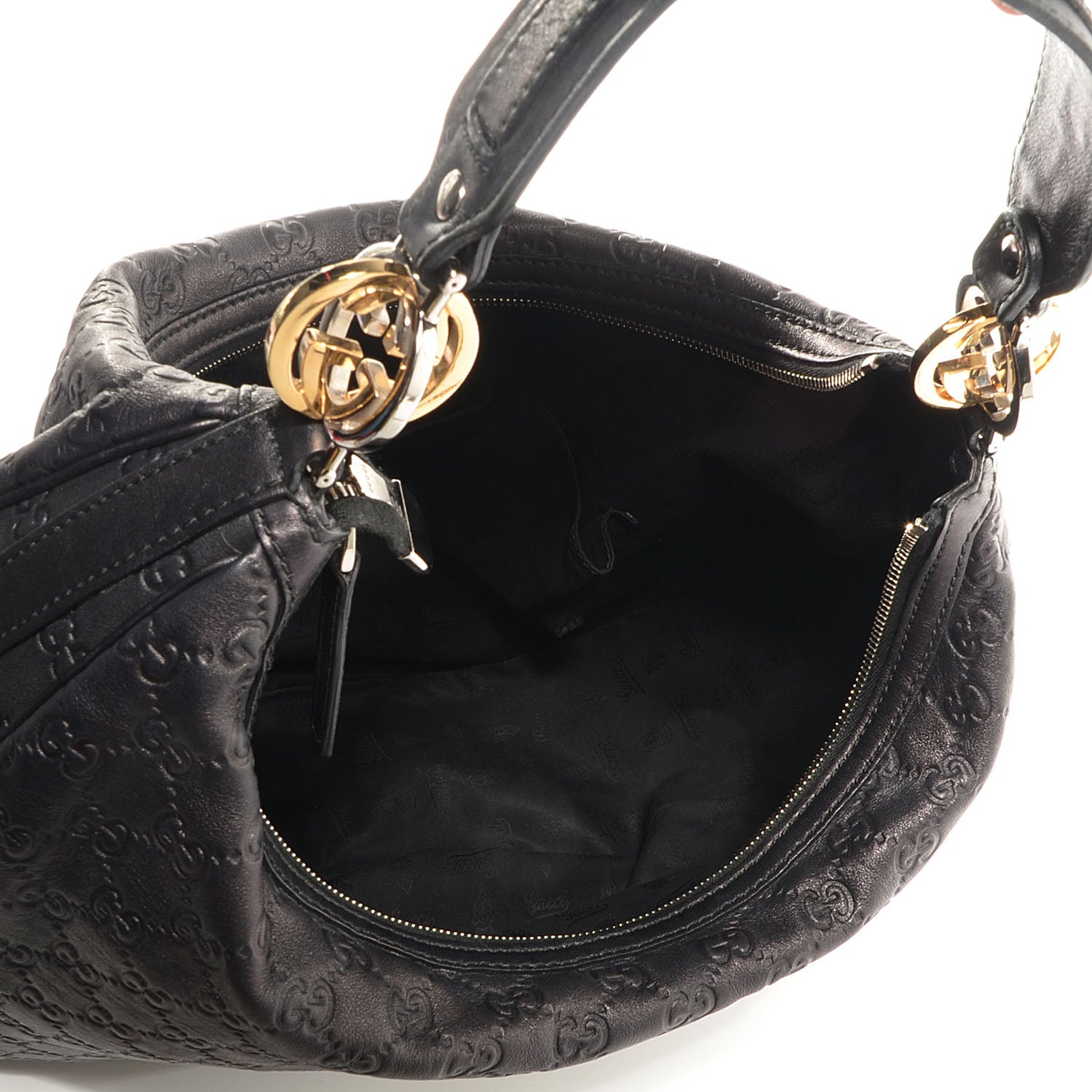 Gucci Guccissima GG Twins Large Hobo Black 5 of 7