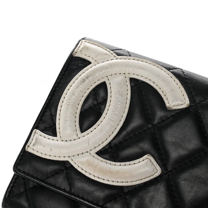 Chanel Calfskin Quilted Cambon Flap Wallet Black White 8 of 8