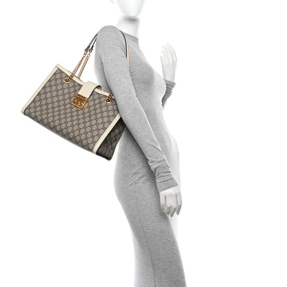 Gucci GG Supreme Monogram Medium Padlock Tote White 2 of 12