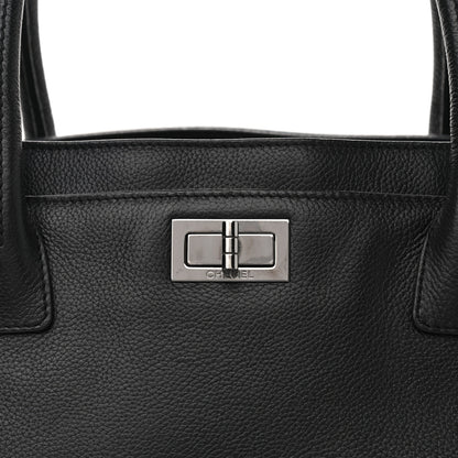 Chanel Calfskin Mademoiselle Lock Cerf Shopper Tote Black 9 of 12