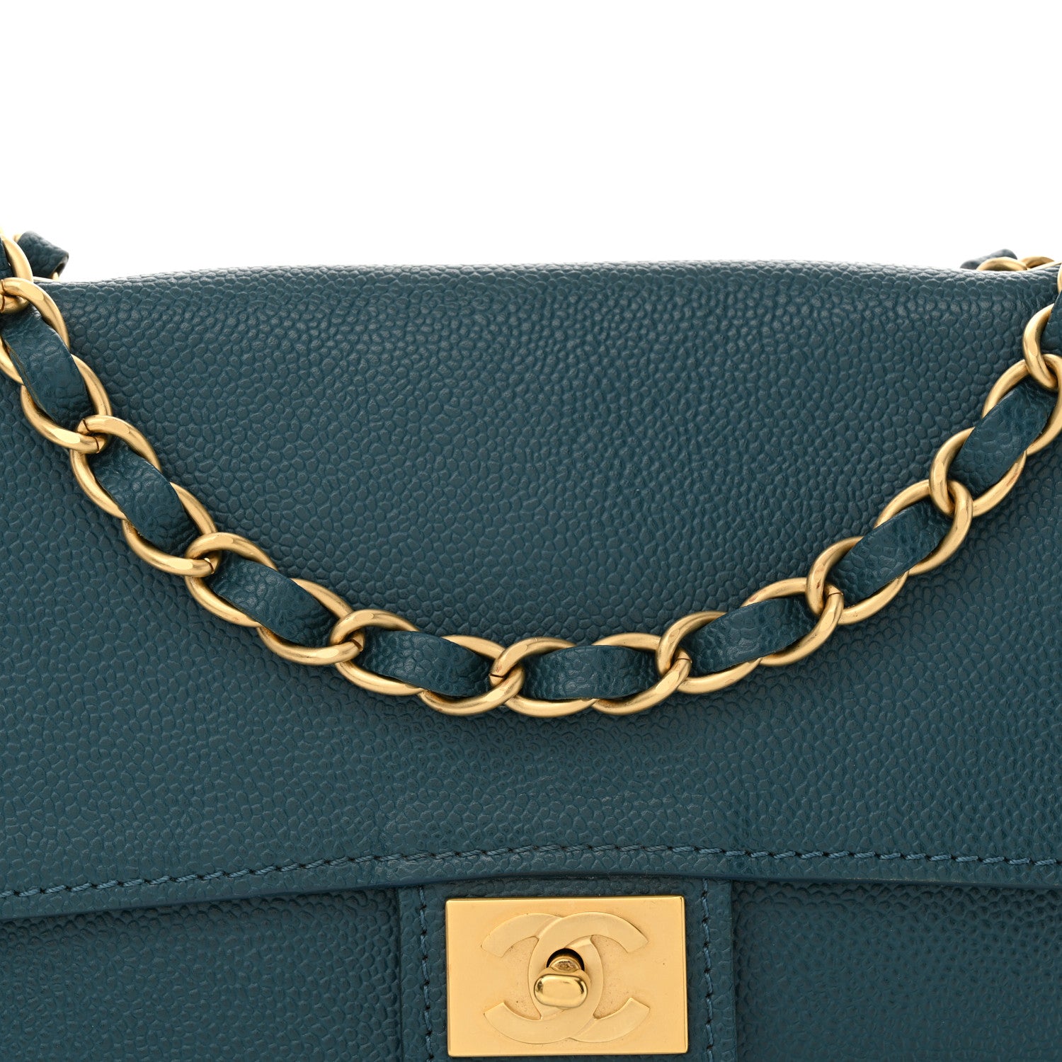 Chanel Caviar Medium Flap Blue 8 of 10