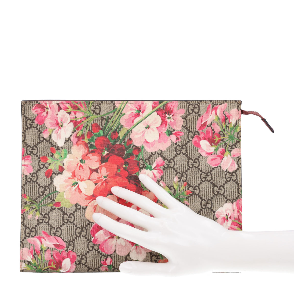 Gucci GG Supreme Monogram Blooms Large Cosmetic Case Beige Multicolor Dry Rose 2 of 10