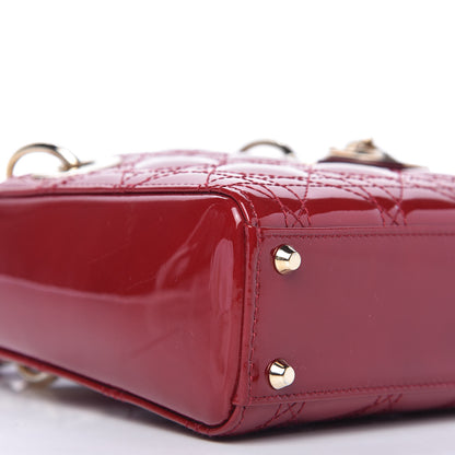 Christian Dior Patent Cannage Mini Lady Dior Red 6 of 9