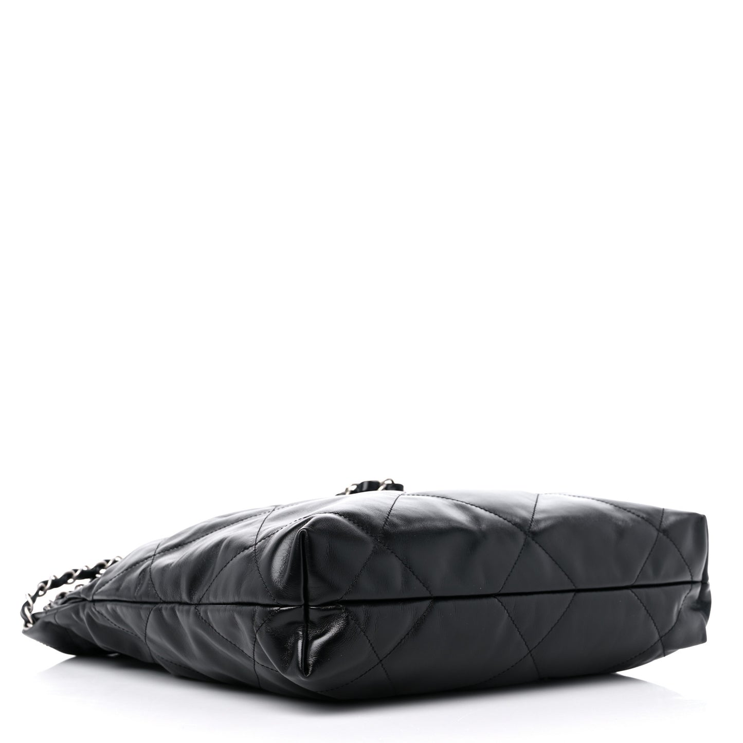 Shiny Calfskin Quilted Small Chanel 22 Black