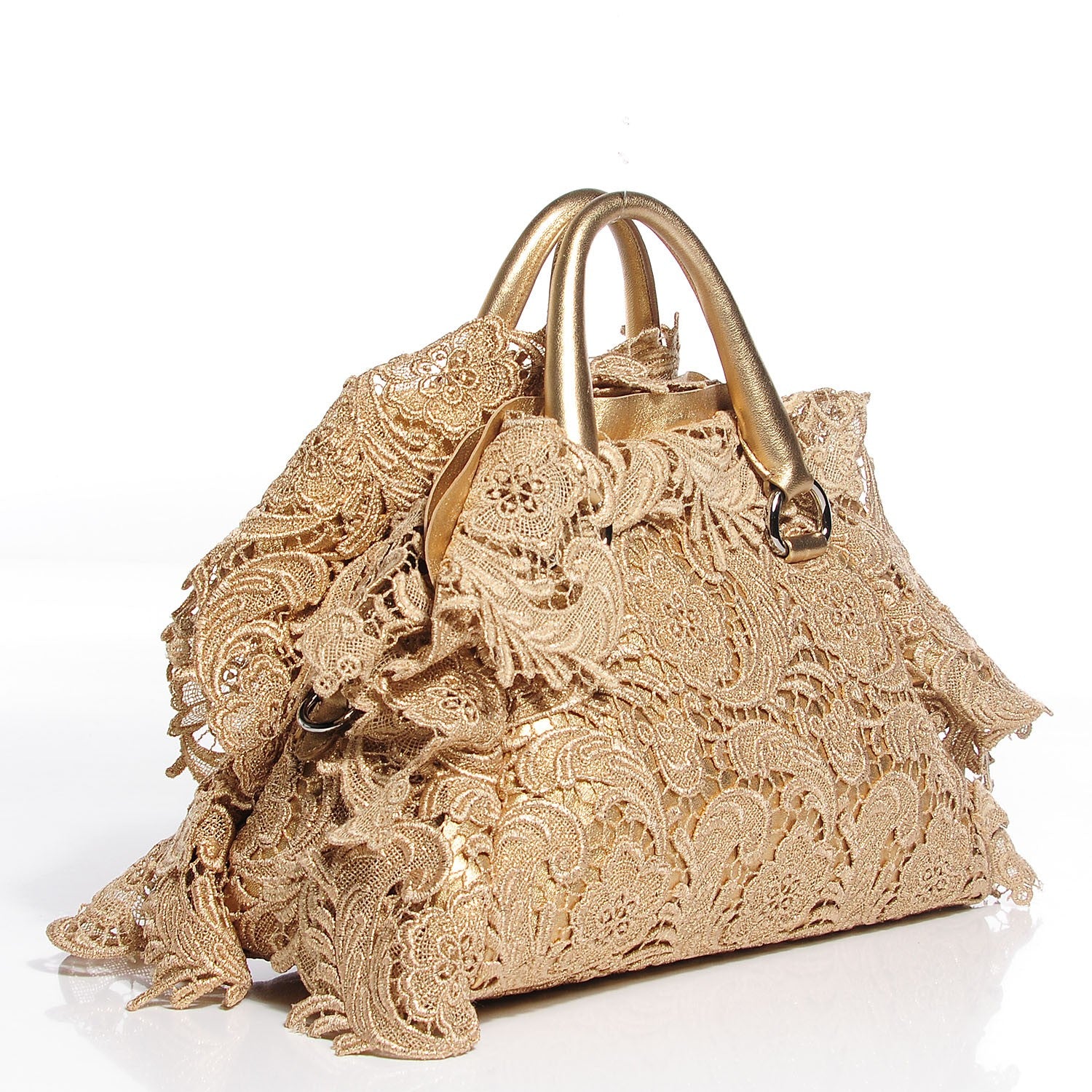 Prada Lace Pizzo S Bowler Gold 3 of 10